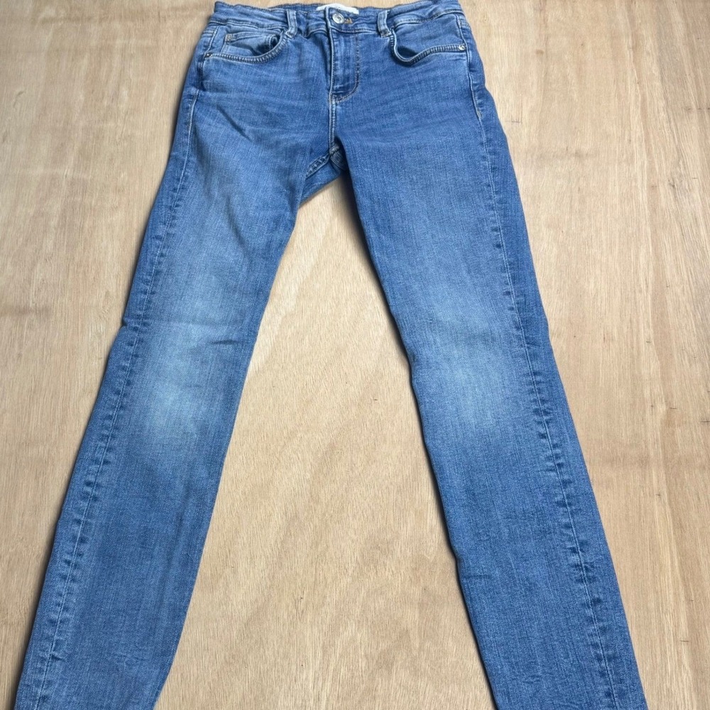 ZARA Women Jeans Blue Wash Denim Skinny Fit Mid Rise Size‎ 26